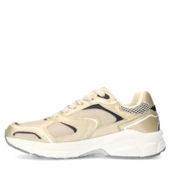 Manfield Gouden sneakers met mesh details^DAMES Sneakers