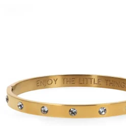 Manfield Gouden stalen armband met diamantjes^ Sieraden