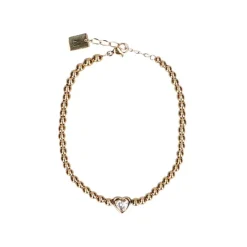 Manfield Goudkleurig armbandje met hartje^ Sieraden