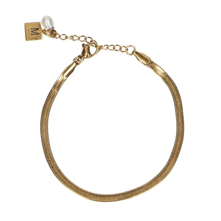 Manfield Goudkleurige armband van stainless steel^ Sieraden