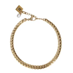 Manfield Goudkleurige armband van stainless steel^ Sieraden