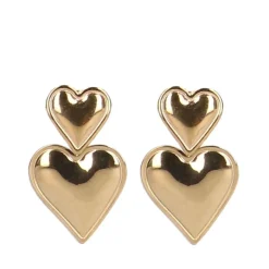 Manfield Goudkleurige hartjes oorbellen^ Sieraden