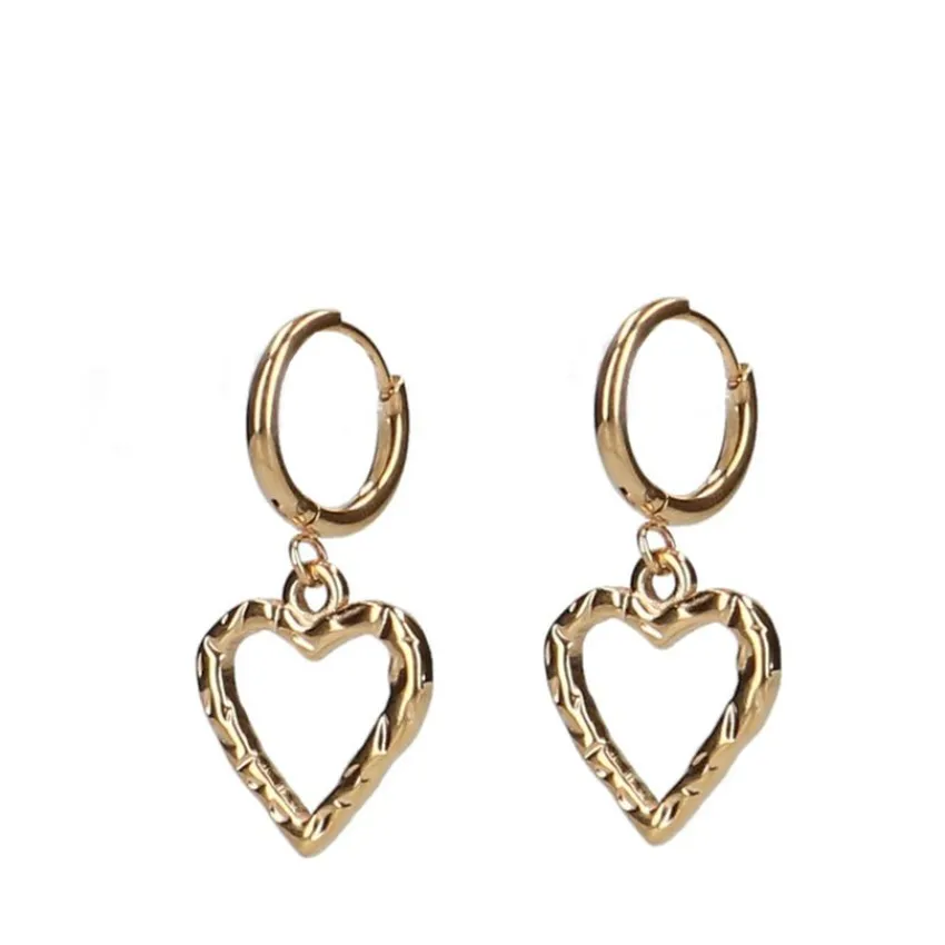 Manfield Goudkleurige hartjes oorbellen^ Sieraden