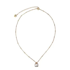 Manfield Goudkleurige ketting met steentje^ Sieraden