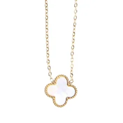 Manfield Goudkleurige klavertjes ketting^ Sieraden