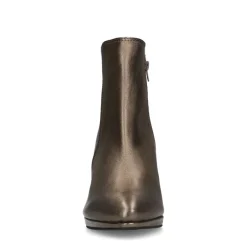 Manfield Goudkleurige leren enkellaarsjes met hak^DAMES Enkellaarsjes