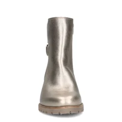 No Stress Goudkleurige leren enkellaarsjes met hak^DAMES Enkellaarsjes