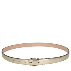 Manfield Goudkleurige leren riem^ Riemen