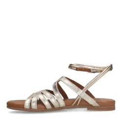 No Stress Goudkleurige leren sandalen met bandjes^DAMES Sandalen