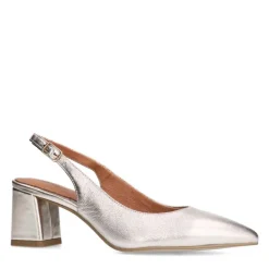 No Stress Goudkleurige leren slingbacks^DAMES Pumps|Slingbacks