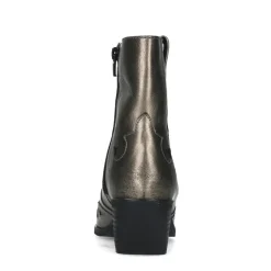 Manfield Goudkleurige metallic leren cowboy laarzen^DAMES Enkellaarsjes