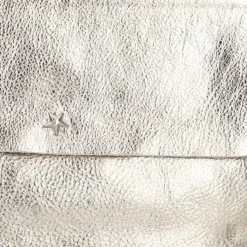 Manfield Goudkleurige metallic leren clutch^ Clutches