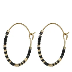 Manfield Goudkleurige oorbellen met kralen details^ Sieraden