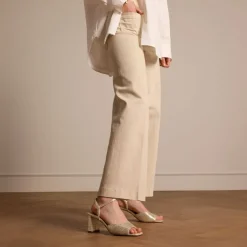 Manfield Goudkleurige sandalen met hak^DAMES Sandalen