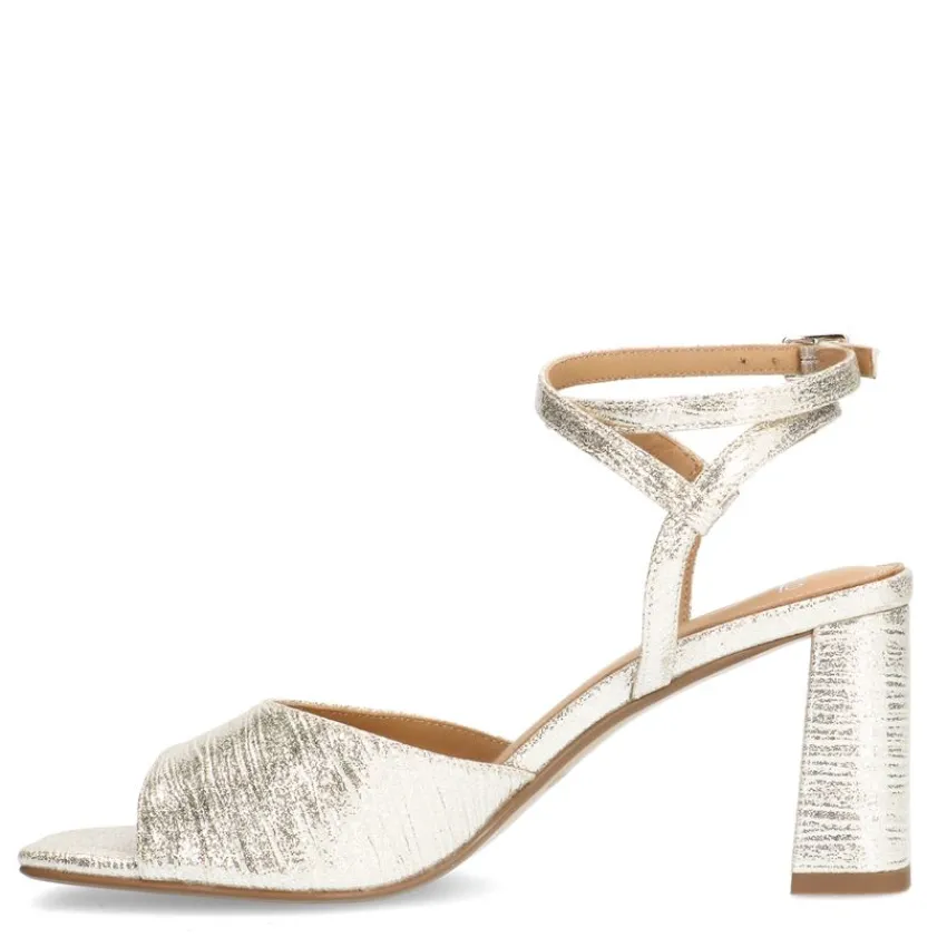 Manfield Goudkleurige sandalen met hak^DAMES Sandalen