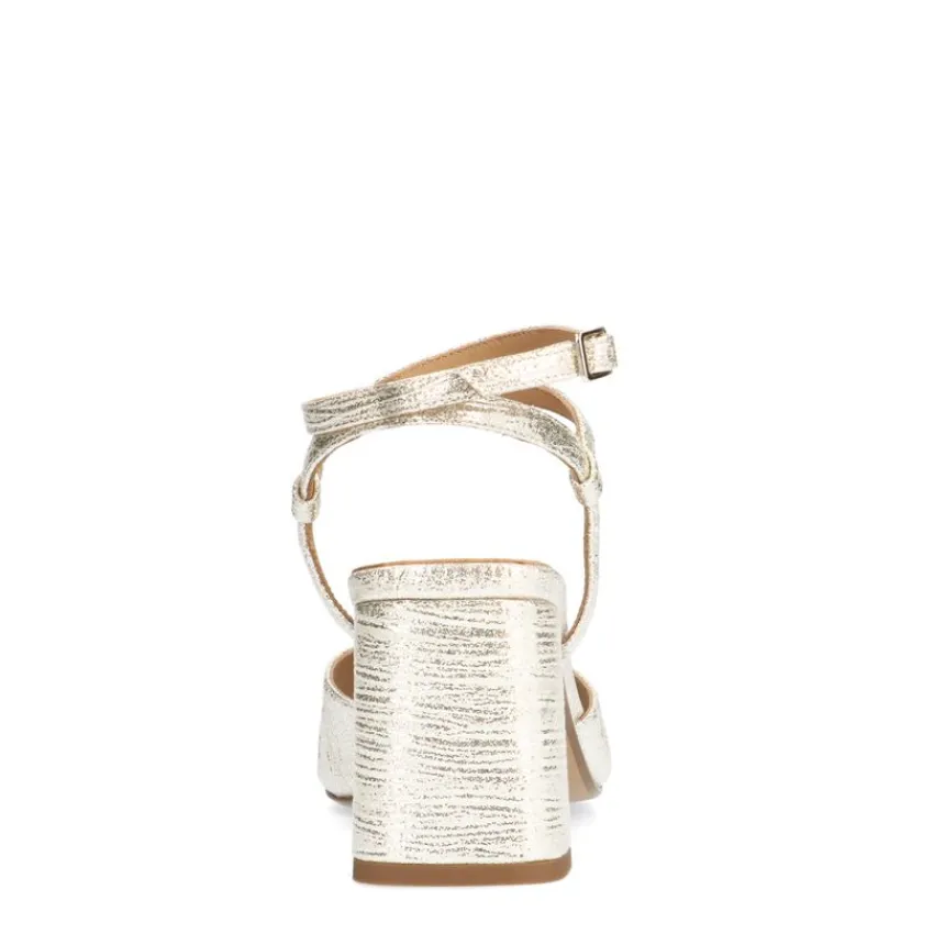 Manfield Goudkleurige sandalen met hak^DAMES Sandalen