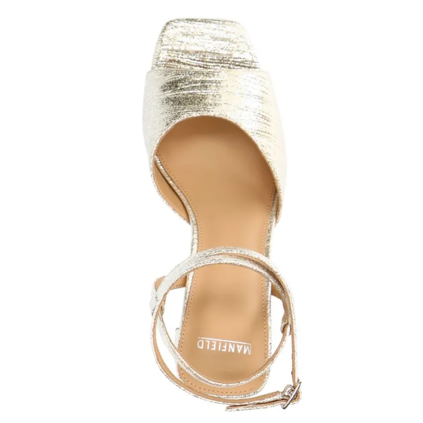 Manfield Goudkleurige sandalen met hak^DAMES Sandalen