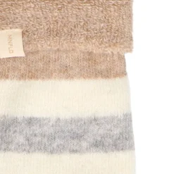 Manfield Grijze gestreepte cosy sokken^ Sokken