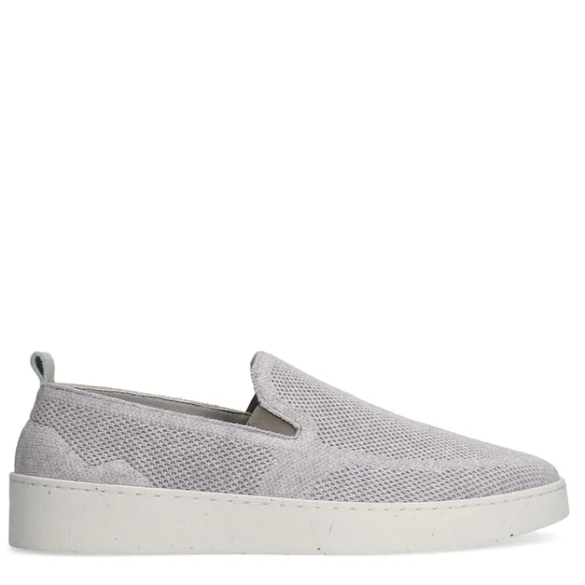Manfield Grijze knit fabric loafers^Heren Loafers