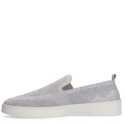 Manfield Grijze knit fabric loafers^Heren Loafers