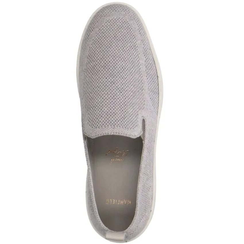 Manfield Grijze knit fabric loafers^Heren Loafers