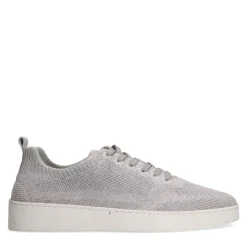 Manfield Grijze knit fabric sneakers^Heren Sneakers