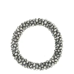 Manfield Grijze metallic kralen armband^ Sieraden