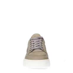Manfield Grijze nubuck sneakers^Heren Sneakers