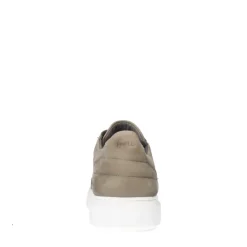Manfield Grijze nubuck sneakers^Heren Sneakers