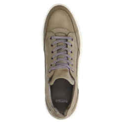 Manfield Grijze nubuck sneakers^Heren Sneakers