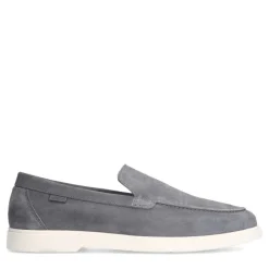 Manfield Grijze suède loafers^Heren Loafers