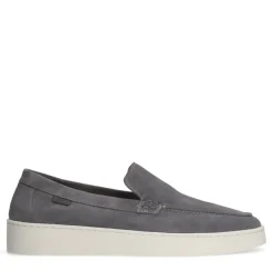 Manfield Grijze suède loafers^Heren Loafers