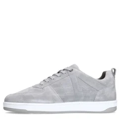 Manfield Grijze suède sneakers^Heren Sneakers