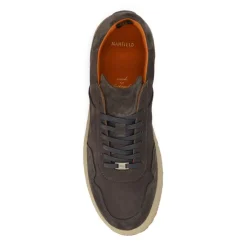 Manfield Grijze suède sneakers^Heren Sneakers