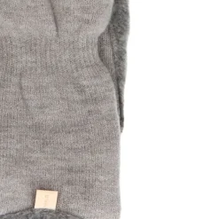 Manfield Grijze wollen home shoes socks^ Sokken