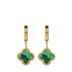 Manfield Groene klavertjes oorbellen^ Sieraden