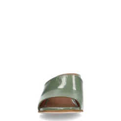 Manfield Groene lakleren sandalen met hak^DAMES Sandalen