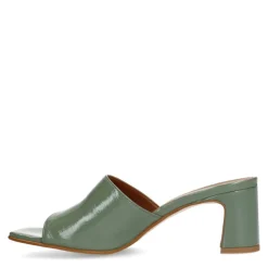Manfield Groene lakleren sandalen met hak^DAMES Sandalen