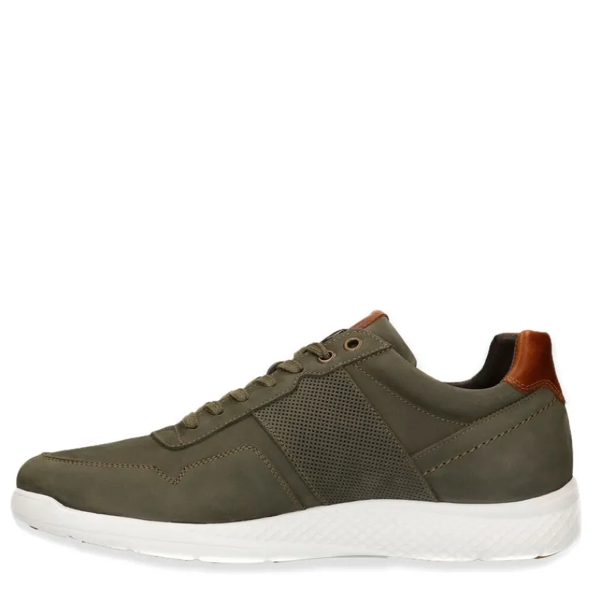 No Stress Groene nubuck sneakers^Heren Sneakers