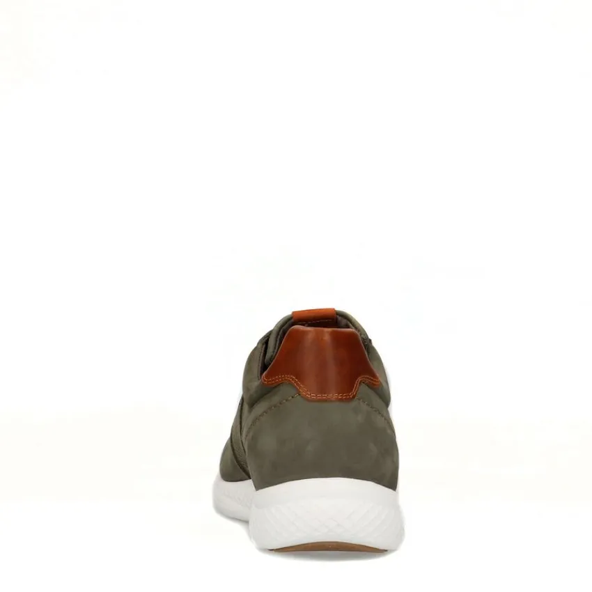 No Stress Groene nubuck sneakers^Heren Sneakers
