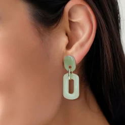 Manfield Groene oorbellen^ Sieraden