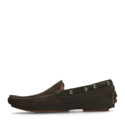 Manfield Groene suède loafers^Heren Loafers