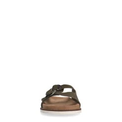 Manfield Groene suède slippers^Heren Slippers & Sandalen