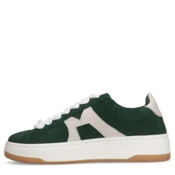 Manfield Groene suède sneakers^DAMES Sneakers