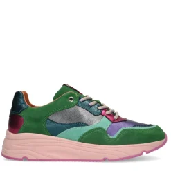 Manfield Groene suède sneakers^DAMES Sneakers