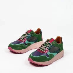 Manfield Groene suède sneakers^DAMES Sneakers