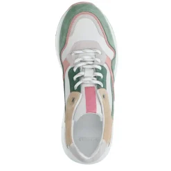Manfield Groene suède sneakers met pasteltinten^DAMES Sneakers