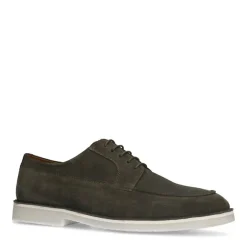 Manfield Groene suède veterschoenen^Heren Veterschoenen