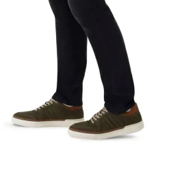 Manfield Khaki nubuck sneakers^Heren Sneakers