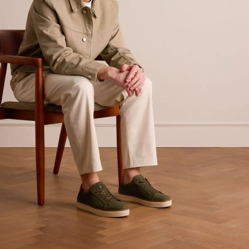 No Stress Khaki nubuck sneakers^Heren Sneakers